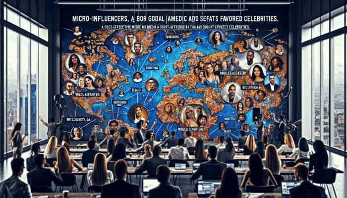 The Growing Role of Micro-Influencers in Video: Micro-influencers engaging diverse audience on social media, cost-effective video content versus expensive traditional celebrity ads.