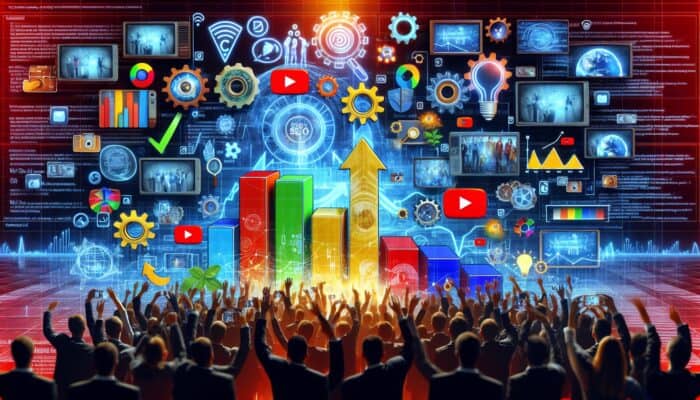 How to Create YouTube Video Playlists for Retention: A colorful digital interface showing various YouTube playlists with thumbnails, boosting engagement and SEO.